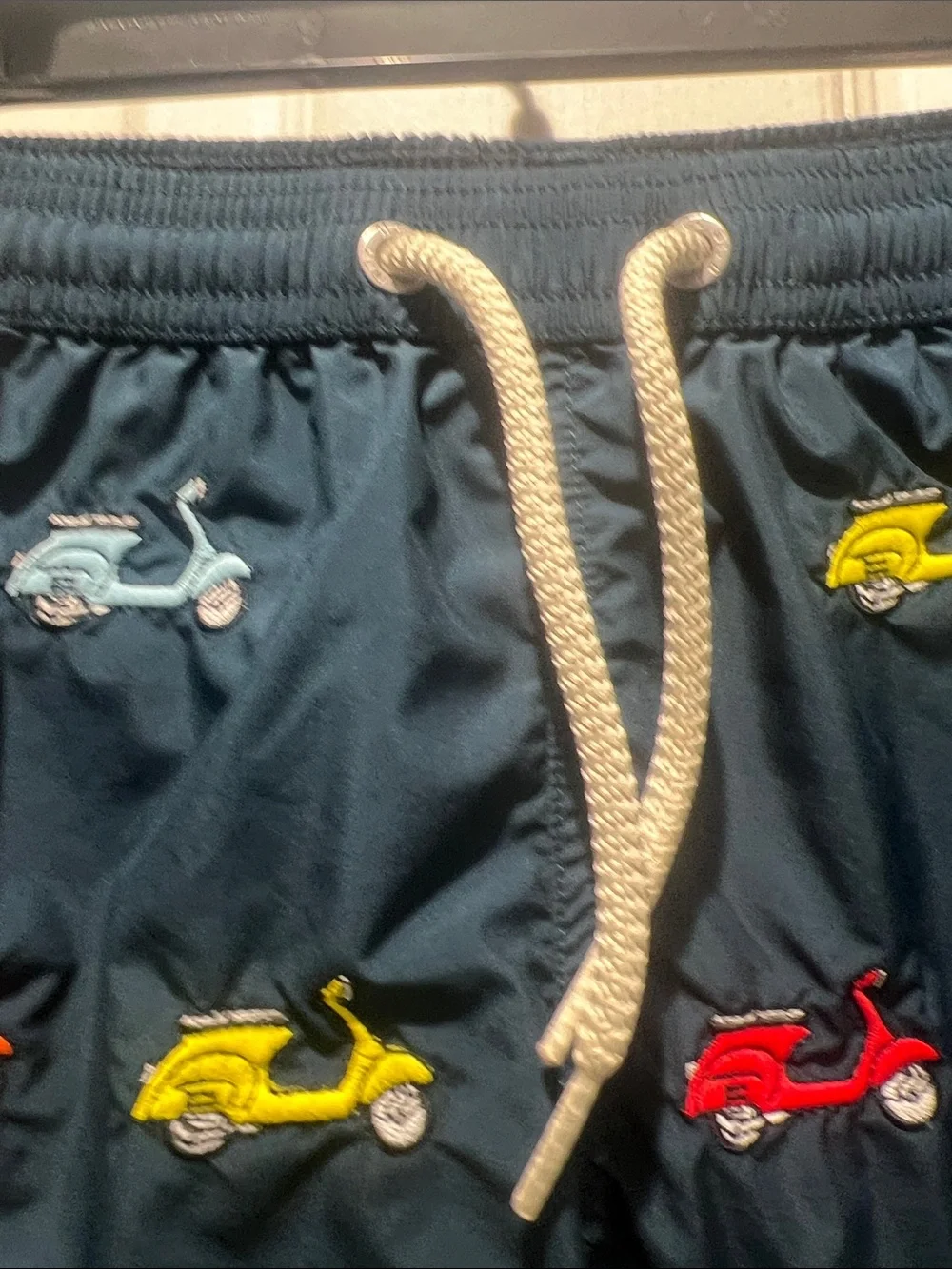 MC2 Saint Barth Kids Navy Scooter Embroidered Swim Trunks